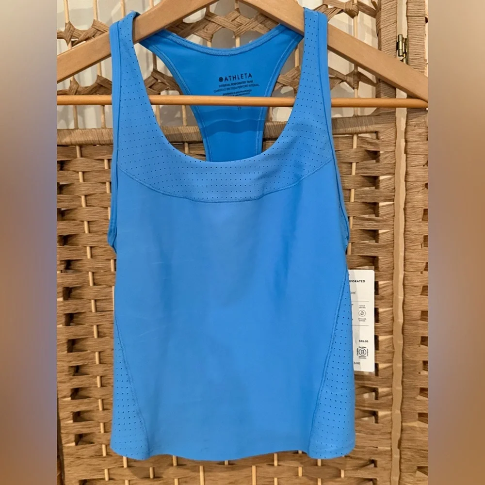 SOLD Athleta | Interval Perforated Tank | Cornflower Blue | Size XS | NWT - Picture 1 of 8